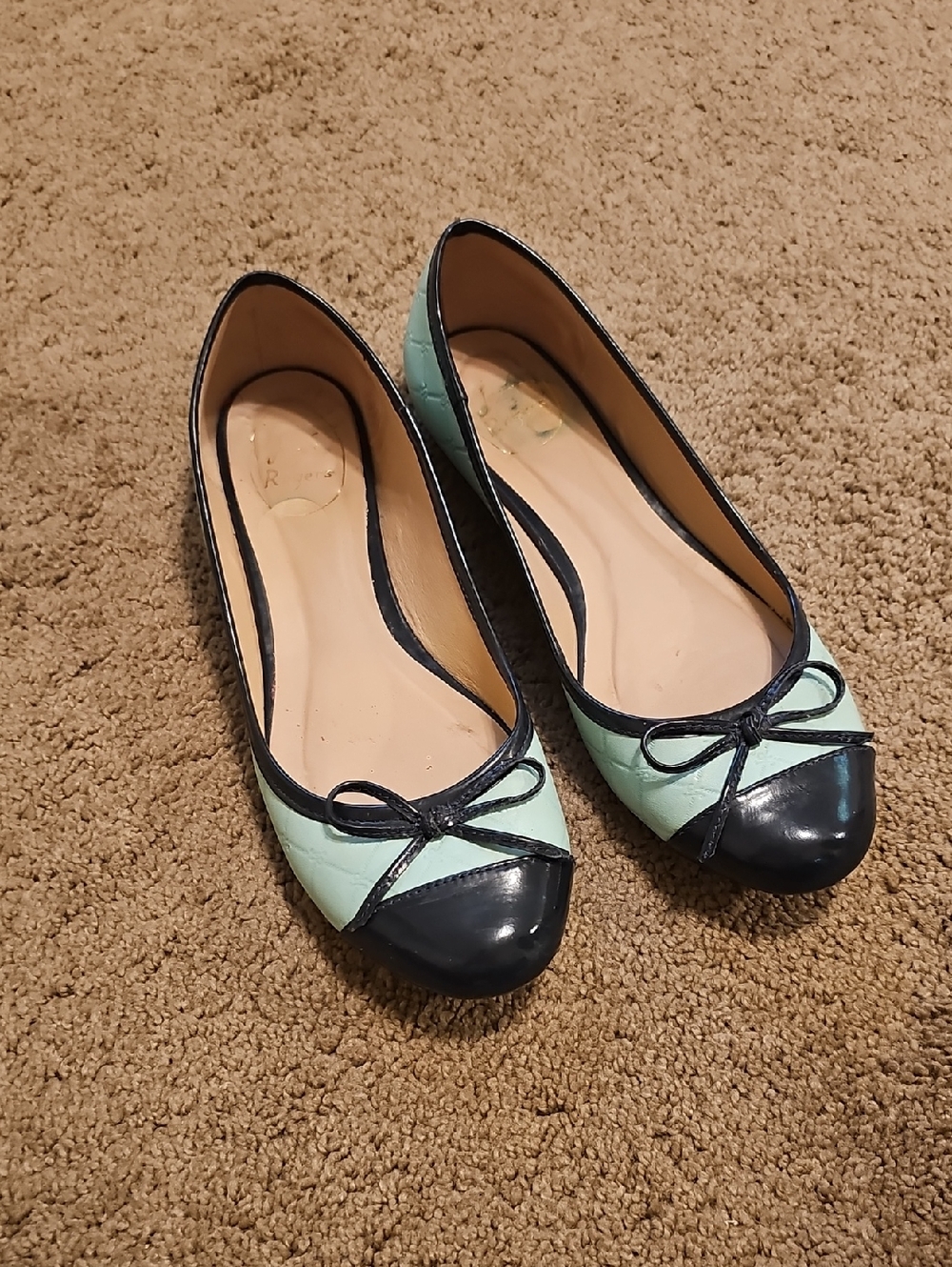 Jack Rogers Women's Mint and Blue Ballet Flats. Size 8
